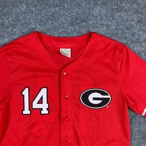 Success Promotions Jersey Mens S Red G Logo‎ 14 Button Up Baseball Team Shirt